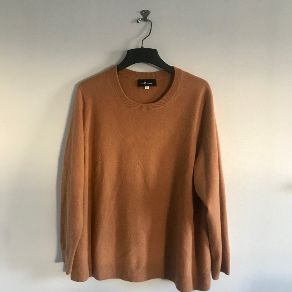 Cashmere Soft by Naadam Crewneck Sweater Camel 3x Refined Winter Fall Cozy Chic
